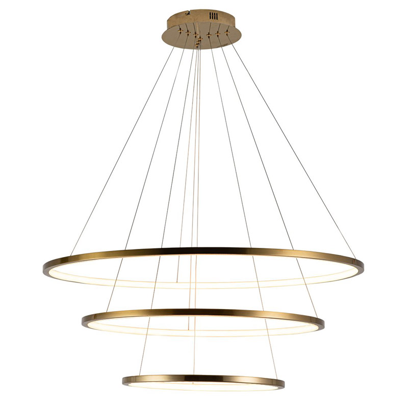Люстра Ring Horizontal Trio gold Золотой Люстра Ring Horizontal Trio gold Золотой в Волгограде | Loft Concept