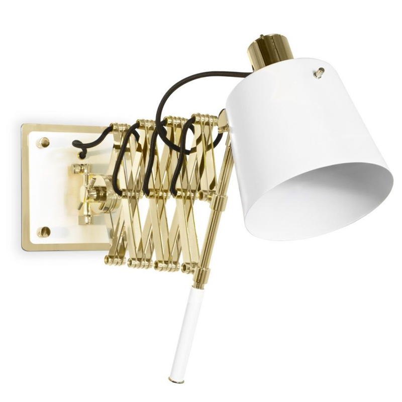 Бра PASTORIUS WALL LAMP White Белый Глянцевое золото в Волгограде | Loft Concept 