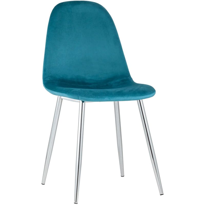 Стул Archie Chair Темно-Бирюзовый Велюр Хромированные ножки Бирюзовый Серебряный Стул Archie Chair Темно-Бирюзовый Велюр Хромированные ножки Бирюзовый Серебряный в Волгограде | Loft Concept