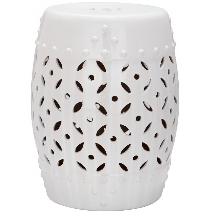 Керамический табурет Coin Lattice Garden Stool - White Белый Керамический табурет Coin Lattice Garden Stool - White Белый в Волгограде | Loft Concept