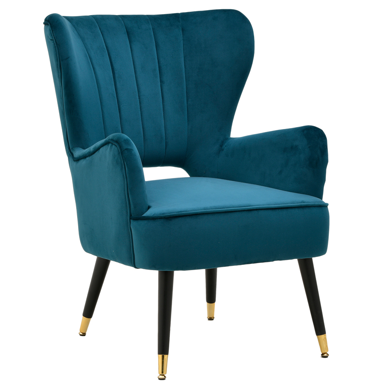 Кресло Drummond Armchairs Blue Морская синь Черный Кресло Drummond Armchairs Blue Морская синь Черный в Волгограде | Loft Concept