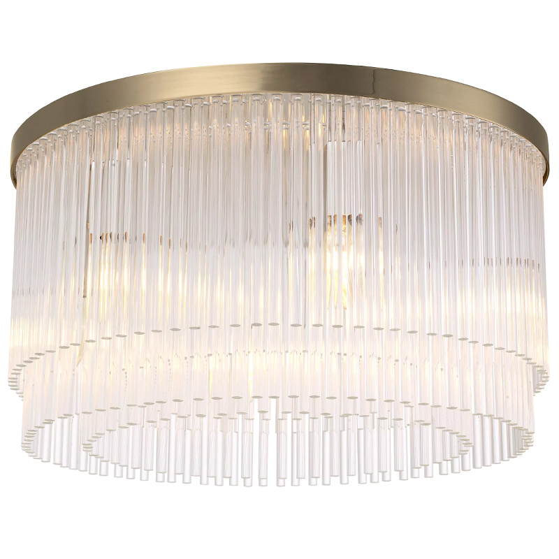 Потолочный светильник Eichholtz Ceiling Lamp Hector Brass Прозрачное Стекло Латунь в Волгограде | Loft Concept 