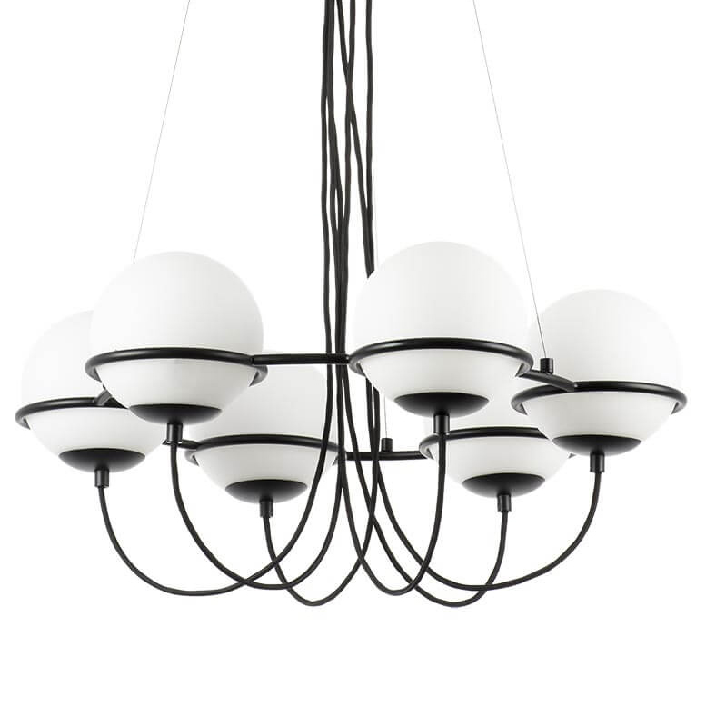 Люстра Melissa Chandelier Black 6 Белый Черный Люстра Melissa Chandelier Black 6 Белый Черный в Волгограде | Loft Concept