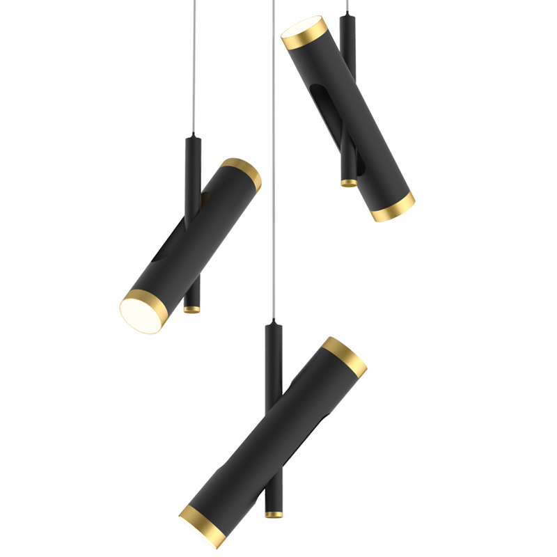 Люстра Rainer Chandelier Trio black Черный Золотой Люстра Rainer Chandelier Trio black Черный Золотой в Волгограде | Loft Concept