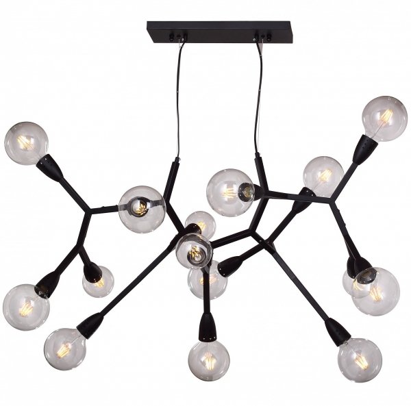 Люстра Polygon Chandelier 15 Black Черный Люстра Polygon Chandelier 15 Black Черный в Волгограде | Loft Concept