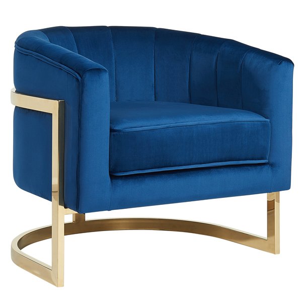 Кресло Accent Velvet chair Золотой Синий Кресло Accent Velvet chair Золотой Синий в Волгограде | Loft Concept