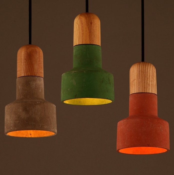 Подвесной светильник Art Concrete Wooden Cope Подвесной светильник Art Concrete Wooden Cope в Волгограде | Loft Concept