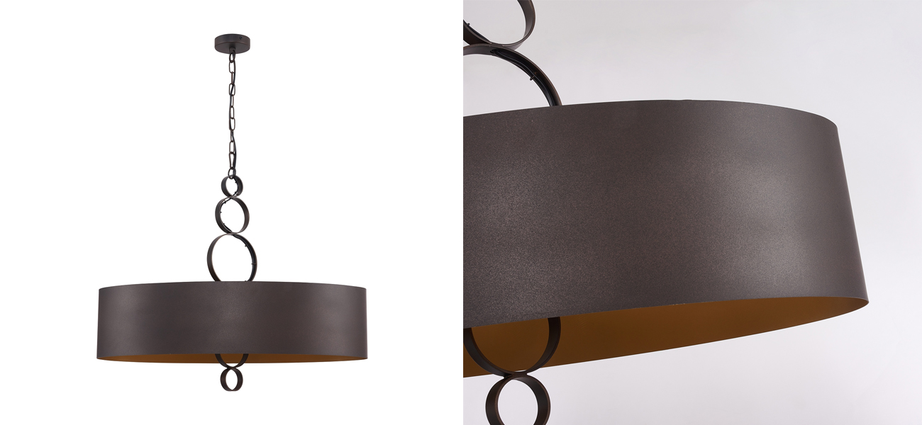 Золотисто-коричневая люстра Saturn 6 ламп - фото