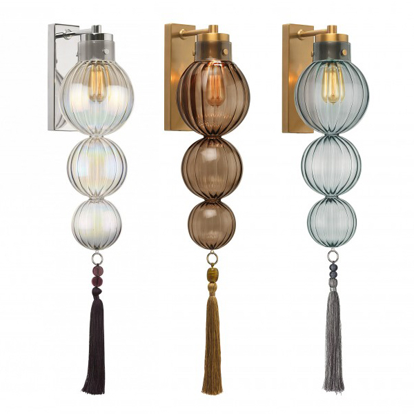 Бра Heathfield Lighting - Medina Wall Латунь Прозрачный Коричневый Голубой Хром в Волгограде | Loft Concept 