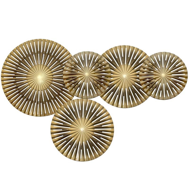 Арт-объект Apollo Brown and Gold Wall Plaque Disc gap 5 Золотой Коричневый в Волгограде | Loft Concept 