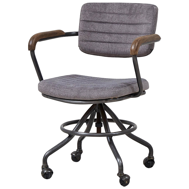 Кресло на колесах Lyndon Chair Серый Коричневый Черный Кресло на колесах Lyndon Chair Серый Коричневый Черный в Волгограде | Loft Concept