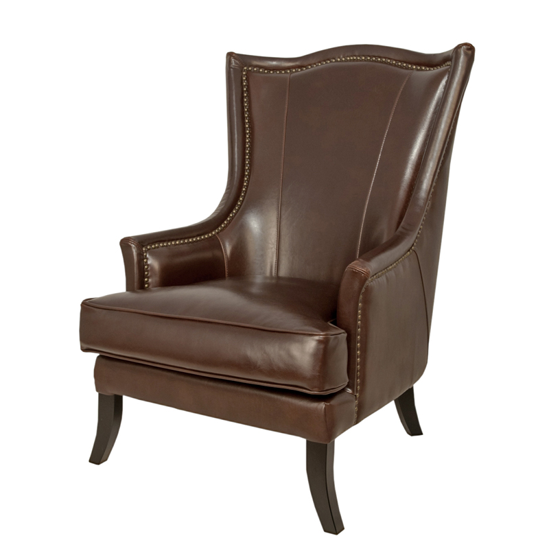 Кресло Gregoir Armchair натуральная кожа Коричневый Кресло Gregoir Armchair натуральная кожа Коричневый в Волгограде | Loft Concept