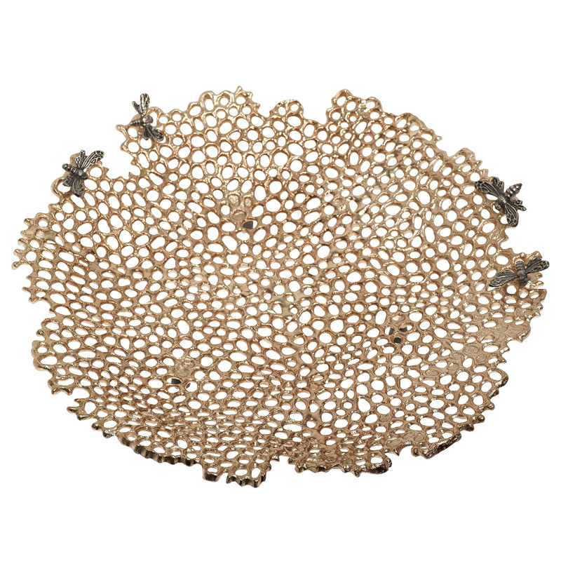 Поднос Honeycomb Золотой Поднос Honeycomb Золотой в Волгограде | Loft Concept
