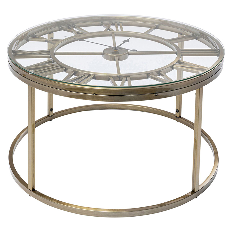 Приставной столик со столешницей Римские часы Roman Clock Латунь Приставной столик со столешницей Римские часы Roman Clock Латунь в Волгограде | Loft Concept