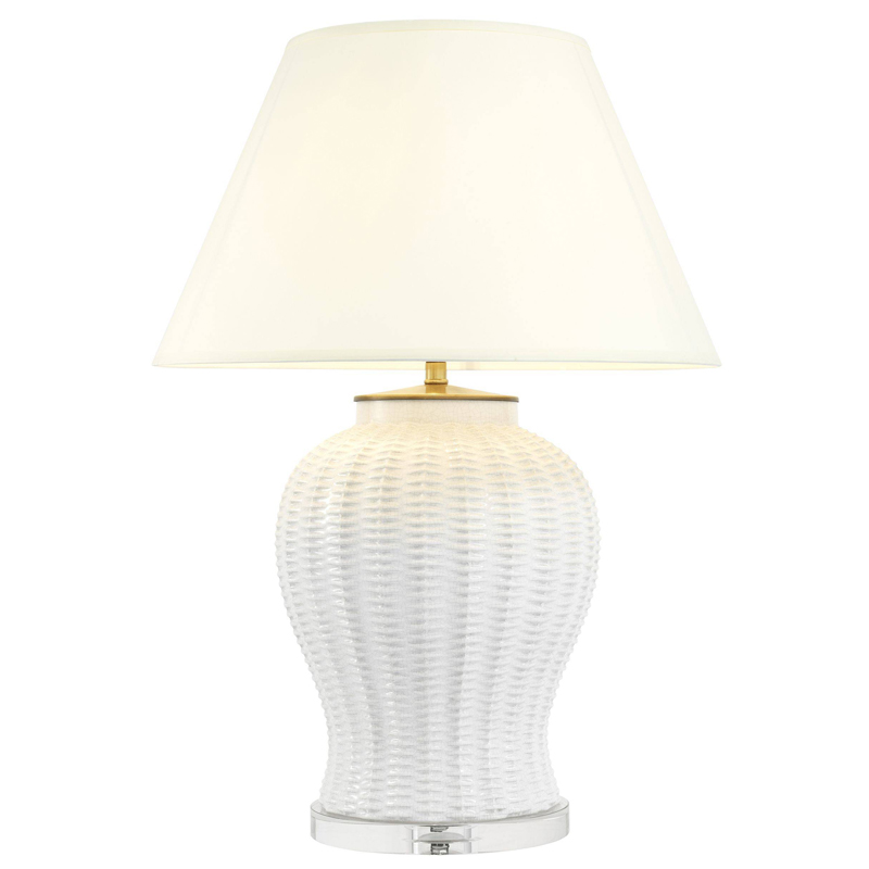 Настольная лампа Eichholtz Table Lamp Meyers Белый Прозрачный (Transparent) Настольная лампа Eichholtz Table Lamp Meyers Белый Прозрачный (Transparent) в Волгограде | Loft Concept