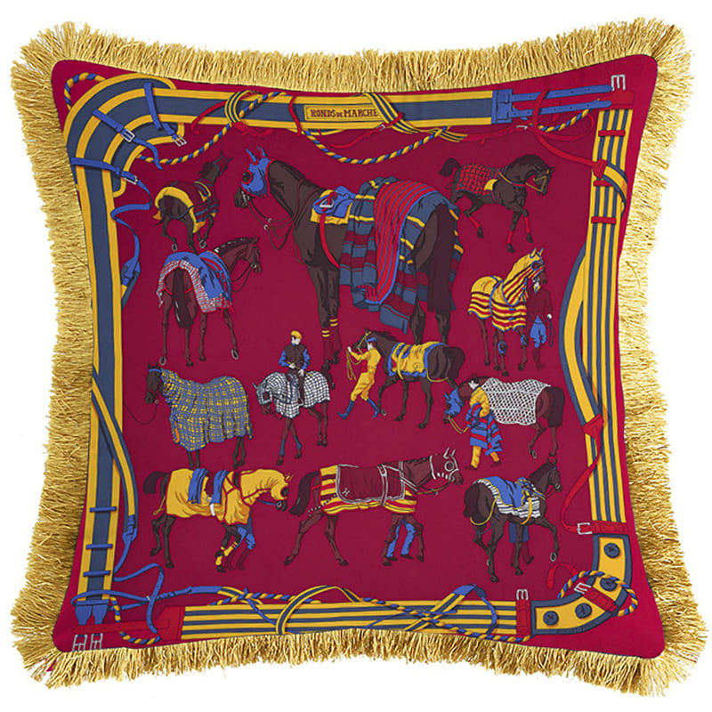 Декоративная подушка Hermes Horses Red 134 Красный Мульти Золотой Декоративная подушка Hermes Horses Red 134 Красный Мульти Золотой в Волгограде | Loft Concept