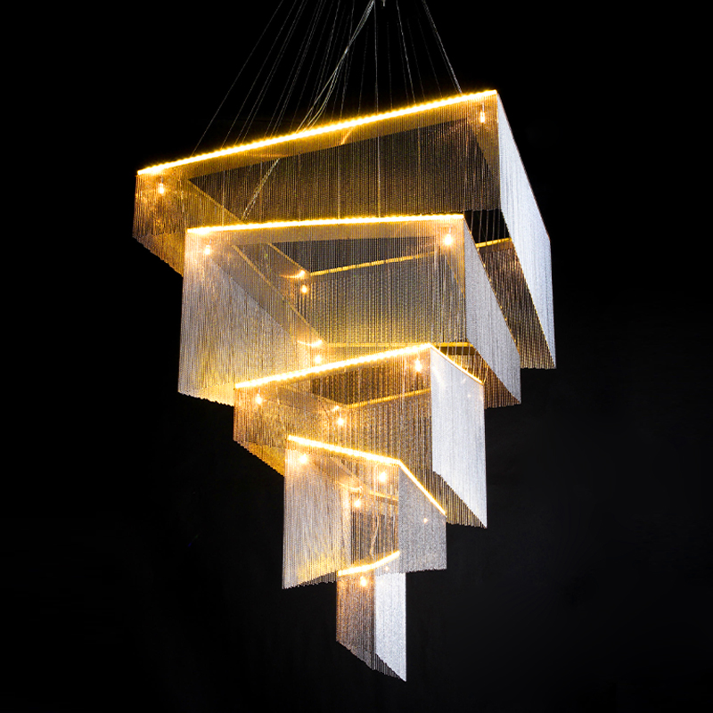 Люстра Золотые цепочки Willowlamp Geometric Storm Gold Золотой Люстра Золотые цепочки Willowlamp Geometric Storm Gold Золотой в Волгограде | Loft Concept