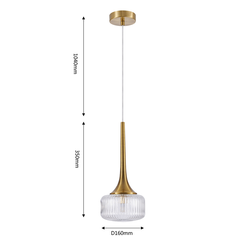 Подвесной светильник Blown Glass с прозрачным рельефным плафоном Подвесной светильник Blown Glass с прозрачным рельефным плафоном в Волгограде