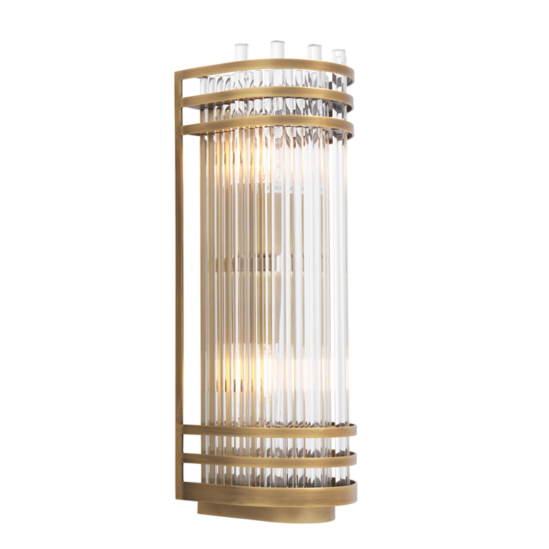 Бра Eichholtz Wall Lamp Gulf S Brass Латунь Античная полированная Прозрачный Бра Eichholtz Wall Lamp Gulf S Brass Латунь Античная полированная Прозрачный в Волгограде | Loft Concept