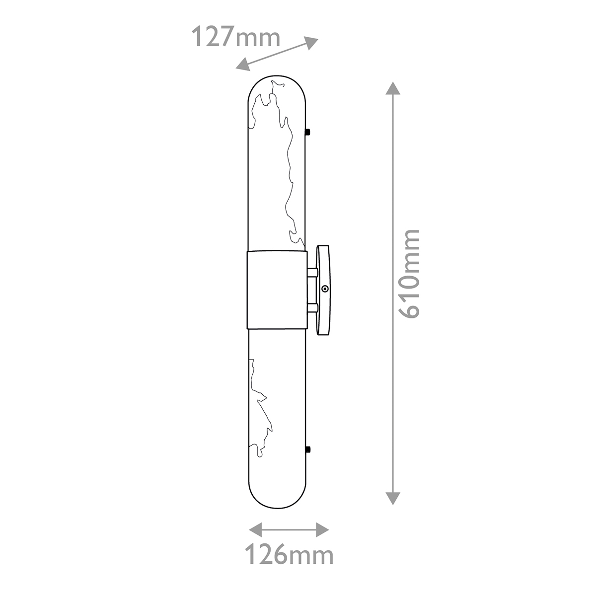 Бра для ванных комнат вертикальное с вытянутым плафоном из алебастра Hinkley в Волгограде
