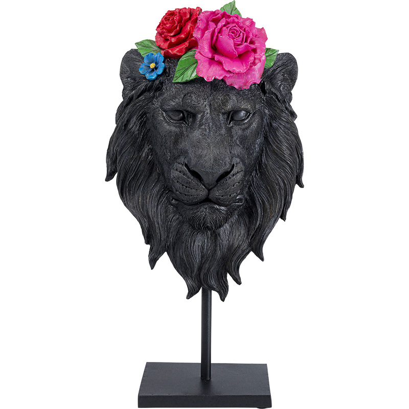 Статуэтка Lion and Flowers Черный Статуэтка Lion and Flowers Черный в Волгограде | Loft Concept
