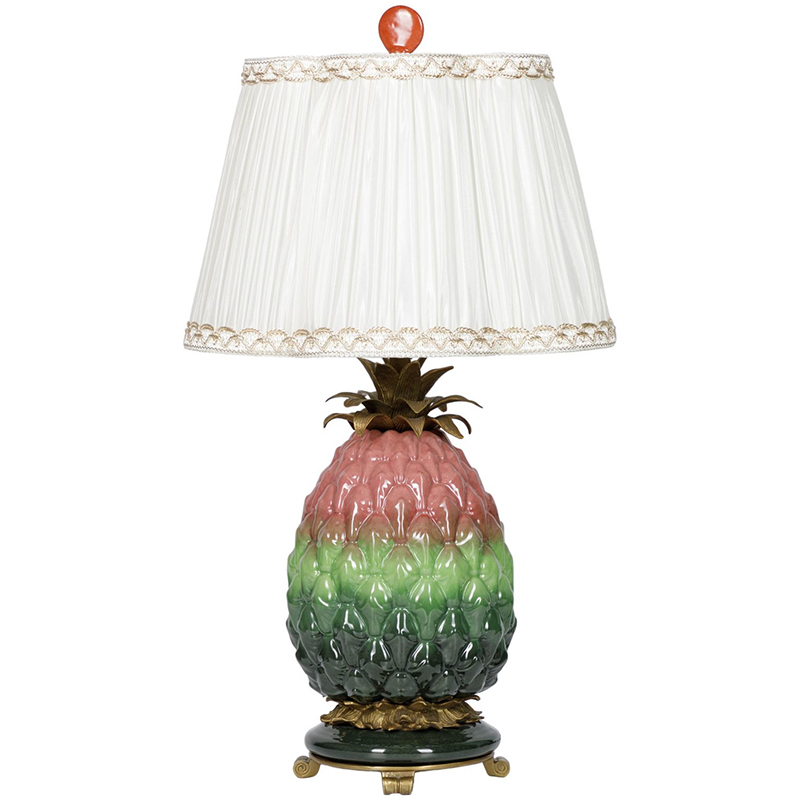 Настольная лампа с абажуром Pineapple Pink Green Table Lamp Белый Розовый Зеленый Салатовый Бронза Настольная лампа с абажуром Pineapple Pink Green Table Lamp Белый Розовый Зеленый Салатовый Бронза в Волгограде | Loft Concept