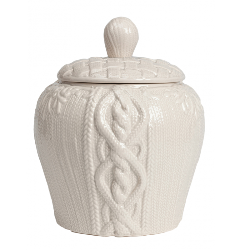 Ваза Knitted Pattern с крышкой Белый Ваза Knitted Pattern с крышкой Белый в Волгограде | Loft Concept