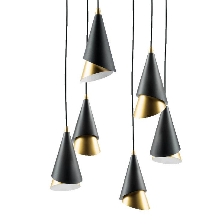 Люстра Lucio Black and Gold 6 Черный Золотой Люстра Lucio Black and Gold 6 Черный Золотой в Волгограде | Loft Concept