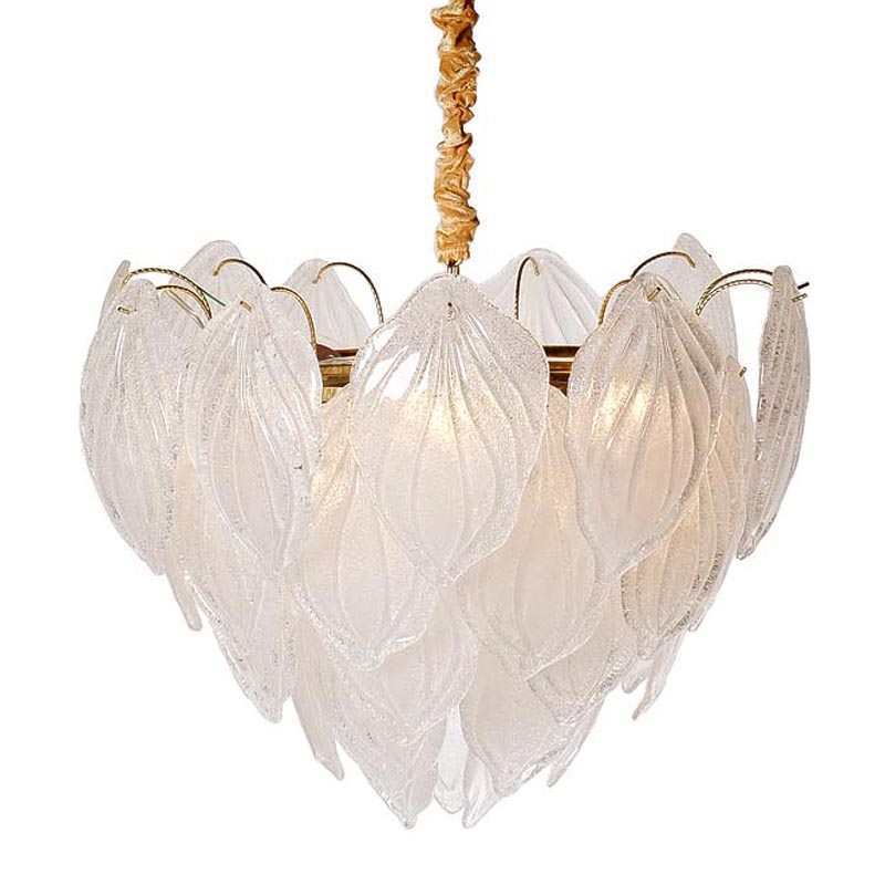 Люстра Textured Glass Chandelier Petal 8 Глянцевое золото Люстра Textured Glass Chandelier Petal 8 Глянцевое золото в Волгограде | Loft Concept