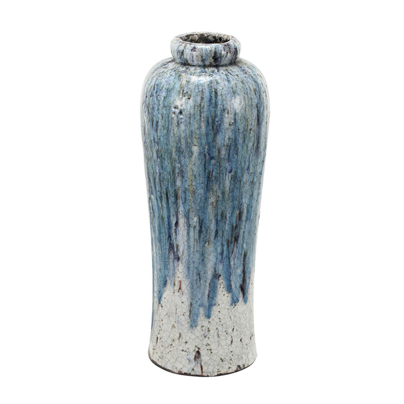 Ваза Terracotta Vase blue-white high Белый Голубой Ваза Terracotta Vase blue-white high Белый Голубой в Волгограде | Loft Concept