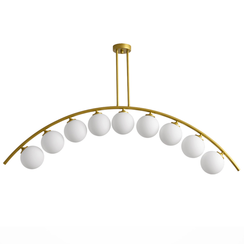 Светильник Ceiling lamp arc and balls Золотой Белое матовое стекло в Волгограде | Loft Concept 