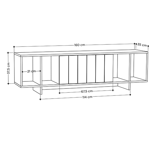 ТВ-тумба с откидной дверцей и 4-мя полками ZITANO TV STAND OAK ТВ-тумба с откидной дверцей и 4-мя полками ZITANO TV STAND OAK в Волгограде