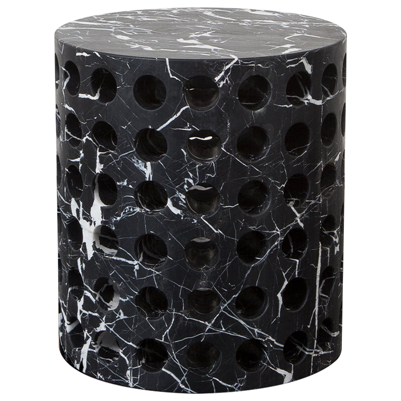 Приставной стол Perforated Side Table дизайн Kelly Wearstler Черный Мрамор Nero Черно-белый Приставной стол Perforated Side Table дизайн Kelly Wearstler Черный Мрамор Nero Черно-белый в Волгограде | Loft Concept