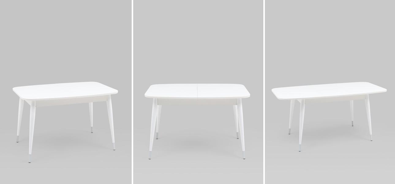 Стол обеденный раскладной Linnaeus Collection ширина 120 Белый - фото