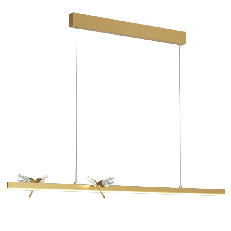 Линейный светильник со стрекозами Dragonfly Linear Chandelier Gold Золотой Прозрачный Линейный светильник со стрекозами Dragonfly Linear Chandelier Gold Золотой Прозрачный в Волгограде | Loft Concept