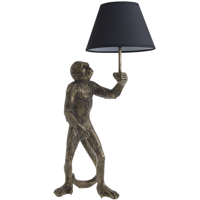 Настольная лампа Monkey with Black Lampshade Золотой Черный Настольная лампа Monkey with Black Lampshade Золотой Черный в Волгограде | Loft Concept