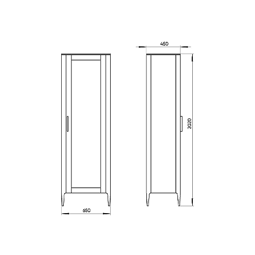 Витрина серая со стеклянной дверью с 4-мя полками и 2-мя ящиками Type  в Волгограде