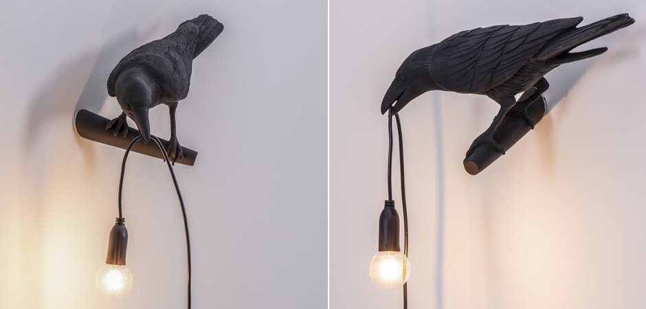 Бра Seletti Bird Lamp Black Looking Бра Seletti Bird Lamp Black Looking - Loft-Concept в Волгограде