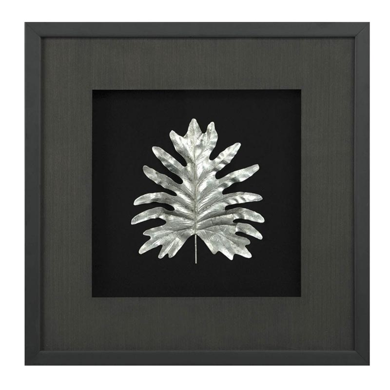 Панно Cassian Oak Leaf Черный Серебряный Панно Cassian Oak Leaf Черный Серебряный в Волгограде | Loft Concept