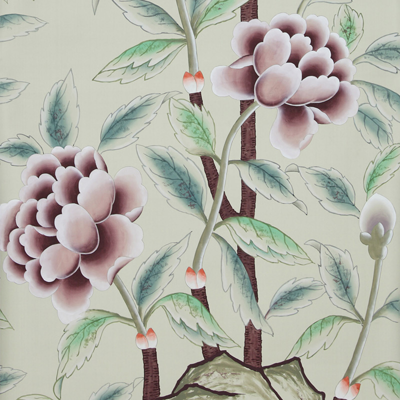 Обои ручная роспись Korean Peony Special Colourway on Icefield dyed silk Обои ручная роспись Korean Peony Special Colourway on Icefield dyed silk в Волгограде | Loft Concept