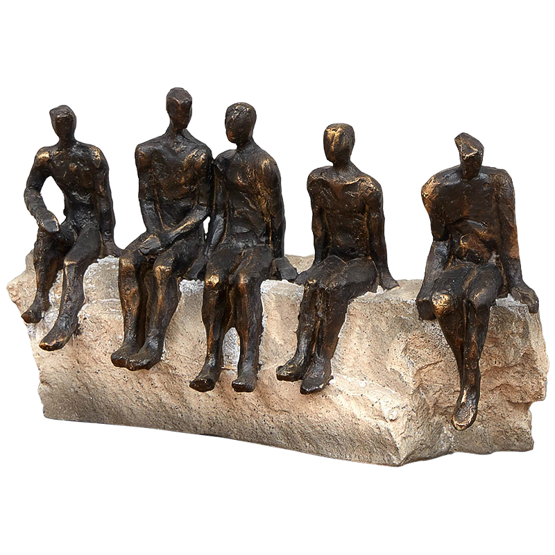 Статуэтка Sitting on the Rock Темная бронза Бежево-серый Статуэтка Sitting on the Rock Темная бронза Бежево-серый в Волгограде | Loft Concept