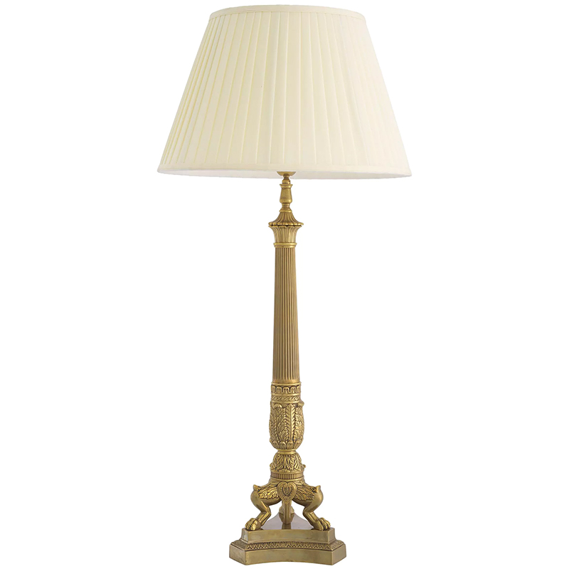 Настольная лампа Eichholtz Table Lamp Marchand Brass Латунь Винтажная латунь Кремовый Настольная лампа Eichholtz Table Lamp Marchand Brass Латунь Винтажная латунь Кремовый в Волгограде | Loft Concept