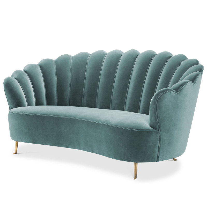 Диван Eichholtz Sofa Messina Turquoise Бирюзовый Латунь Диван Eichholtz Sofa Messina Turquoise Бирюзовый Латунь в Волгограде | Loft Concept