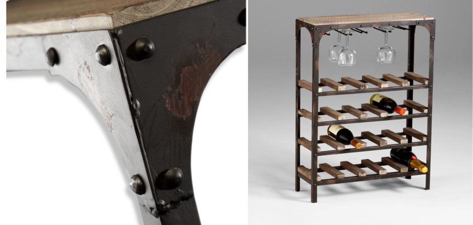 Стеллаж Industrial Metal Rust Console Wine Rack Стеллаж Industrial Metal Rust Console Wine Rack - Loft-Concept в Волгограде