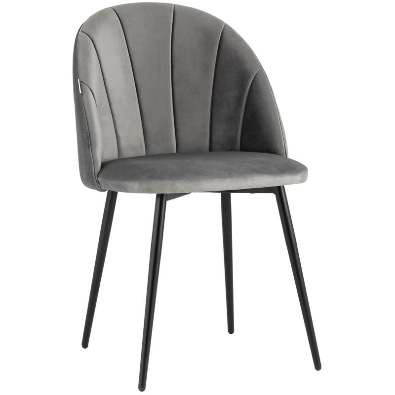 Стул Balsari S Chair Серый Велюр Серый Черный Стул Balsari S Chair Серый Велюр Серый Черный в Волгограде | Loft Concept
