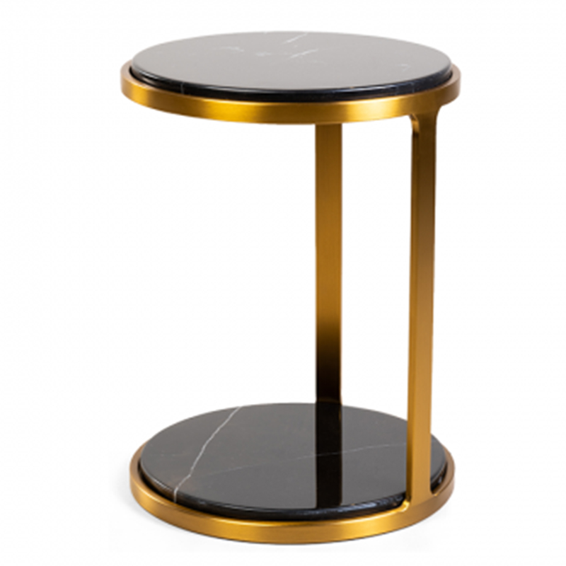 Приставной стол Viorel Marble Side Table Черный Мрамор Nero Глянцевое золото Приставной стол Viorel Marble Side Table Черный Мрамор Nero Глянцевое золото в Волгограде | Loft Concept