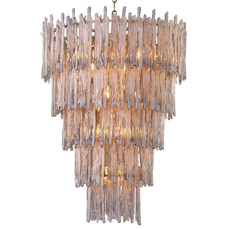 Люстра Eichholtz Chandelier Saint Roch L Латунь Серый Стекло Смок Люстра Eichholtz Chandelier Saint Roch L Латунь Серый Стекло Смок в Волгограде | Loft Concept