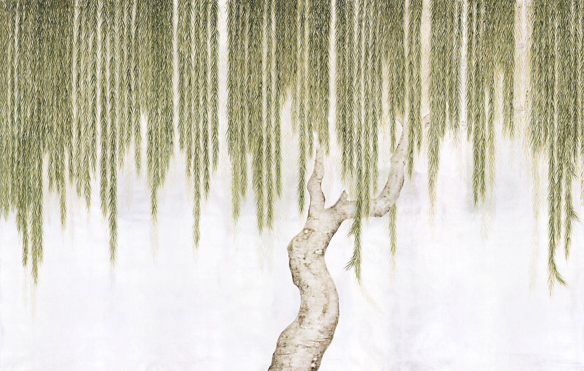 Обои ручная роспись Willow Original colourway on Tarnished Silver gilded paper Обои ручная роспись Willow Original colourway on Tarnished Silver gilded paper - постер Loft-Concept в Волгограде