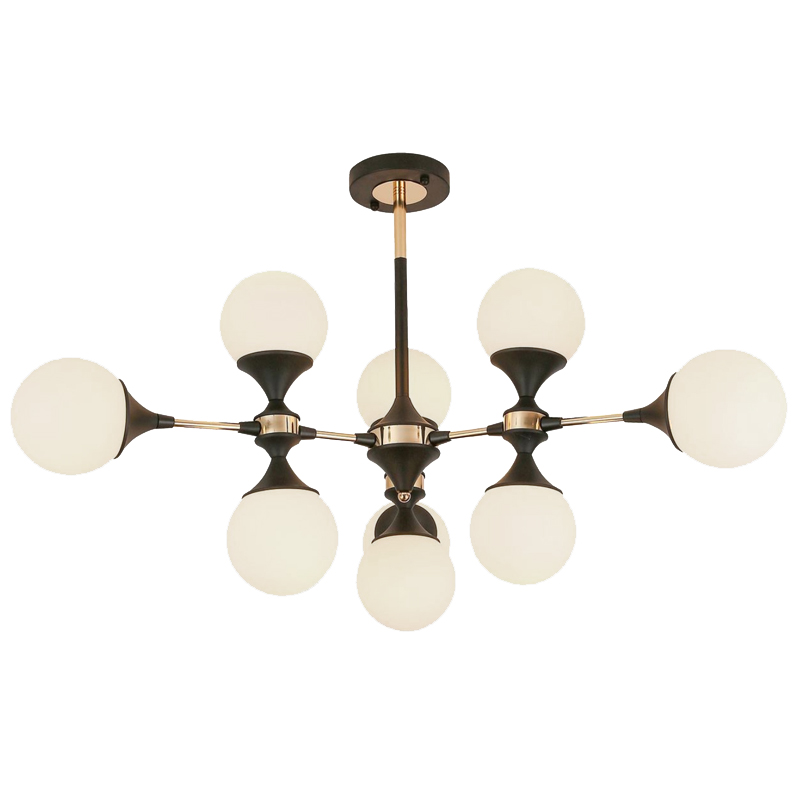 Люстра Ball Valley Arredoluce Ceiling Lamp Белый Латунь Черный Люстра Ball Valley Arredoluce Ceiling Lamp Белый Латунь Черный в Волгограде | Loft Concept