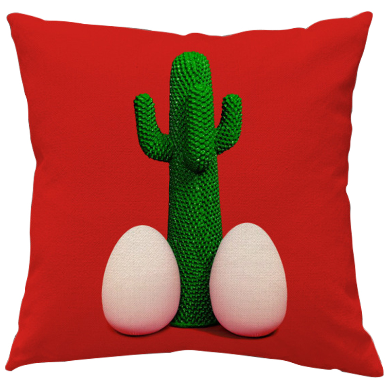 Декоративная подушка Seletti Cushion God Cactus Красный Зеленый Белый Декоративная подушка Seletti Cushion God Cactus Красный Зеленый Белый в Волгограде | Loft Concept